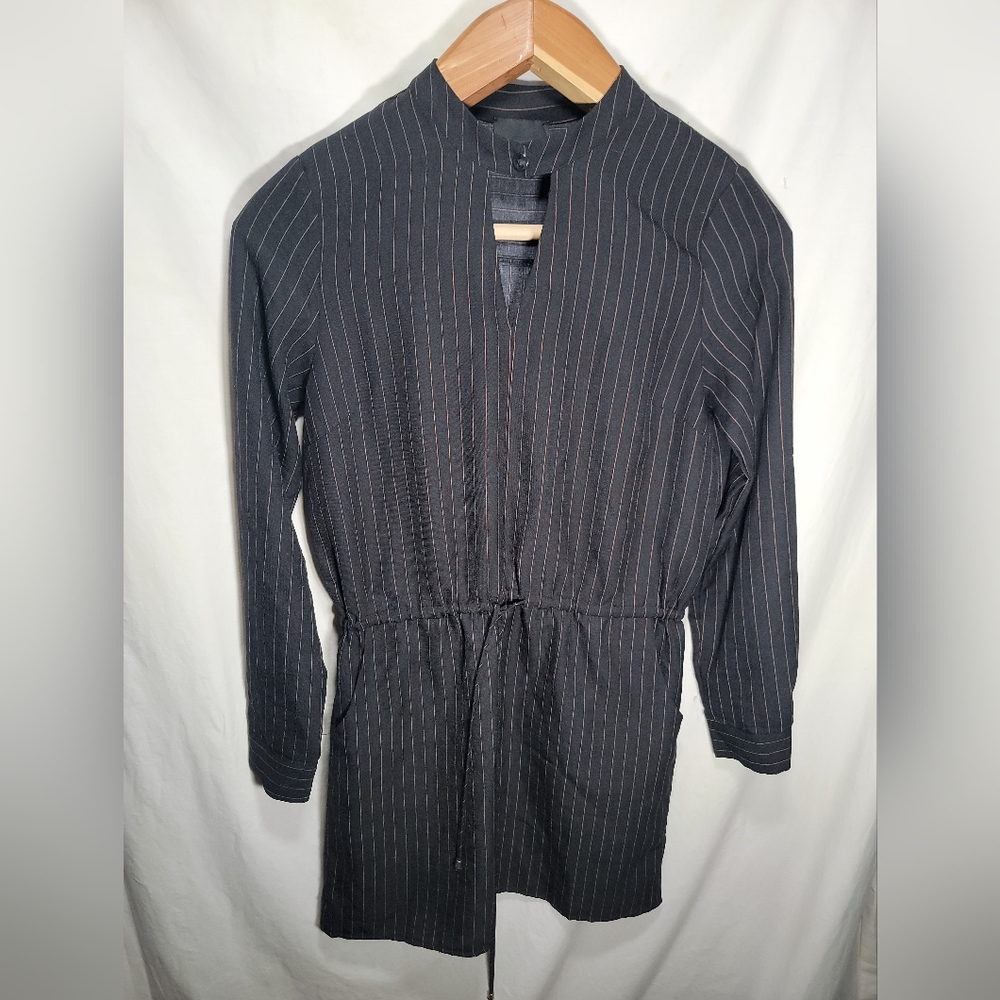 Woman's shirt style pinstriped longsleeve dress by Lumiere in great condition